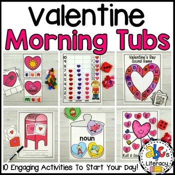 Preview of Valentine's Day Morning Tubs for Kindergarten