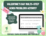 Valentine's Day Multi-Step Word Problem Secret Message Activity