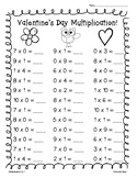 Valentine's Day Multipication Practice Worksheet Pack - 6 