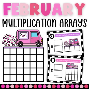 Preview of Valentine’s Day Multiplication Arrays Math Task Cards for 3rd Grade