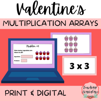 Preview of Valentine's Day Multiplication Arrays Problem Pack (Digital and Printable)