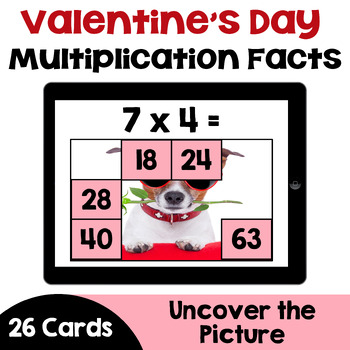 Preview of Valentine's Day Multiplication Facts Boom Cards