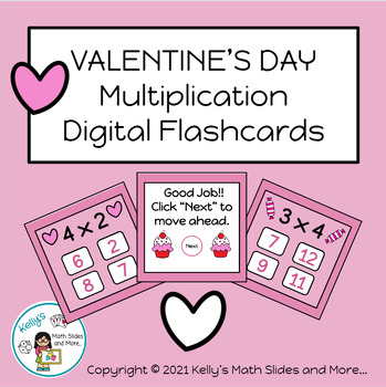 Preview of Valentine's Day Multiplication Flashcard Game - Digital