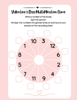 Preview of Valentine's Day Multiplication Game
