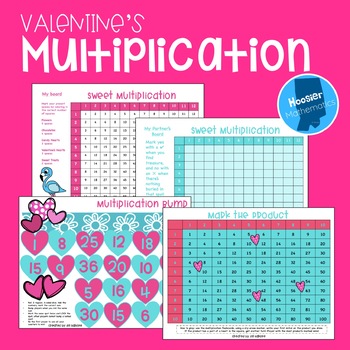 Preview of Valentine's Day Multiplication Games