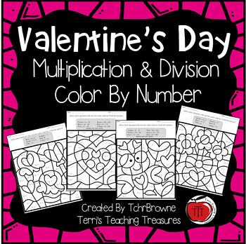 Preview of Valentine's Day Multiplication and Division Color by Number