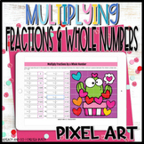 Valentine's Day Multiply Fractions by Whole Number Activit