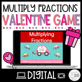 Preview of Valentine's Day Multiply a Whole Number by a Fraction Game