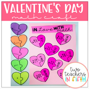 Preview of Valentine’s Day Multiplying Decimals Craftivity/ Task Cards (editable)
