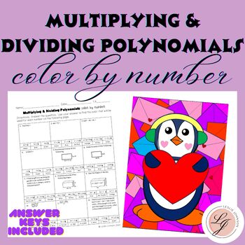 Preview of Valentine's Day Multiplying & Dividing Polynomials