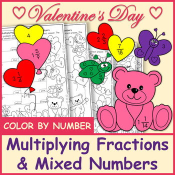 Preview of Valentine's Day | Multiplying Fractions & Mixed Numbers