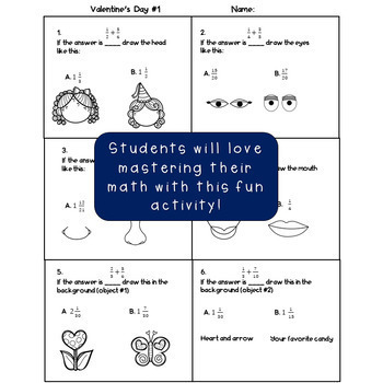 5th Grade Valentine’s Day Fractions Math by Kitten Approved Curriculum