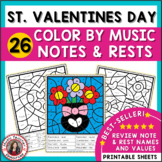 Valentine’s Day Music Coloring Pages – Color By Notes and 