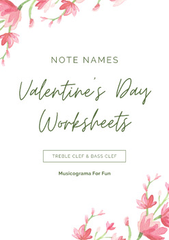 Preview of Valentine's Day Music Activities - Note Name Worksheets