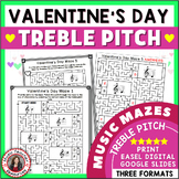 Valentine's Day Music Activities - Treble Clef Notes Maze 
