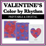 Valentine's Day Music Activity - Color by Rhythm Music Mat