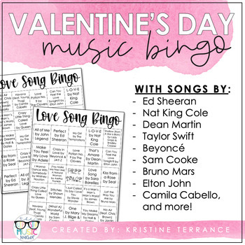 Preview of Valentine's Day Music Bingo