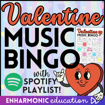 Preview of Valentine's Day Music Bingo Game! Class Reward for Fun Friday Party, Brain Break