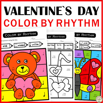 Preview of Valentine`s Day Music Color by Code | Color by Rhythm | Standard Notation
