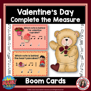 Preview of Valentine's Day Music: Complete the Measure BOOM Cards™