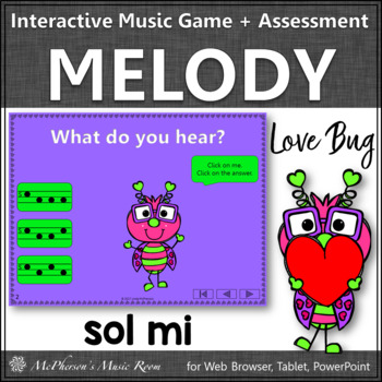 Preview of Valentine’s Day Music | Sol Mi Interactive Solfege Game + Assessment {Love Bug}