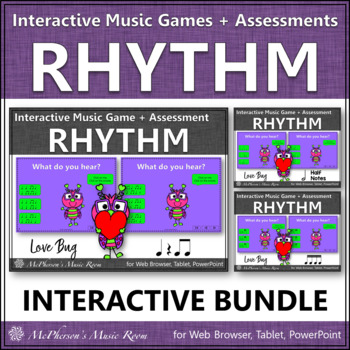 Preview of Valentine’s Day Music | Interactive Rhythm Games + Assessments {Love Bug Bundle}