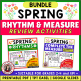 SPRING Music Activities - Rhythm Worksheets & Task Cards -