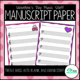 Valentine's Day Music Staff Manuscript Paper