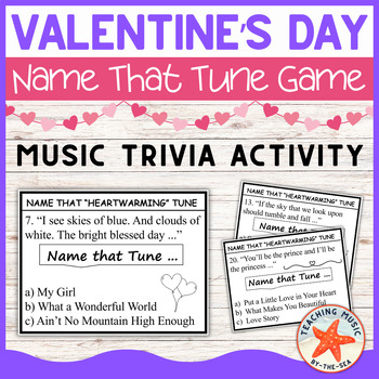 Preview of Valentine's Day Music Name That Tune Trivia Game | Valentine's Music Activity