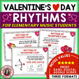 Valentine's Day Music Activities - Rhythm Worksheets For E