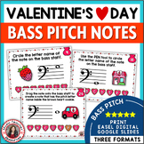 Valentine's Day Music Activities - Bass Clef Notes Workshe