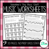 Valentine's Day Music Worksheets - Bass Staff