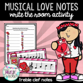 Valentine's Day Music Write the Room: Treble Clef Notes