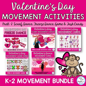 Preview of Valentine's Day Music and Movement Activity Bundle: PreK-2