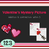Valentine's Day Mystery Picture - Addition/Subtraction within 5