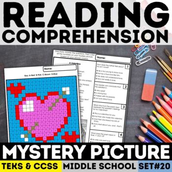 Preview of Valentine's Day Mystery Picture | Reading Comprehension | Print & Digital