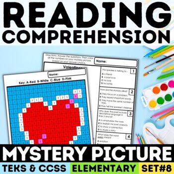 Preview of Valentine's Day Mystery Picture | Reading Comprehension | Print & Digital