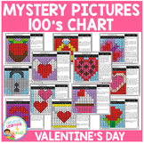 Valentine's Day Mystery Pictures 100's Chart Color by Number