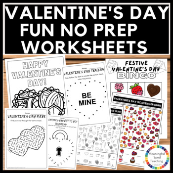 Preview of Valentine's Day NO PREP, Bingo, Tracing, Maze Printable