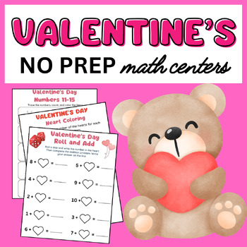 Preview of Valentine's Day NO PREP Math Centers