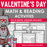 Valentine's Day NO PREP Math and Reading Activities {Print