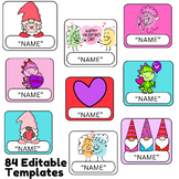 Valentine's Day Name Tags- Gift Tags, Labels, Locker Tags,