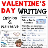 Valentine's Day Narrative and Opinion Writing Activities