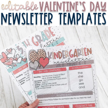 Preview of Valentine's Day Newsletter Templates