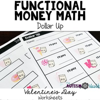 Preview of Valentine's Day Next Dollar Up Worksheets Freebie