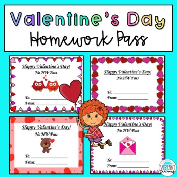 Valentine S Day No Homework Pass By Vibrant Teaching Angela Sutton   Original 4295849 1 