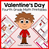 Valentine's Day No Prep Math Worksheets | 4th Grade | Math