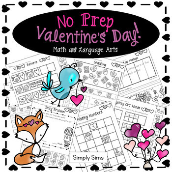 Preview of Valentine's Day | No Prep | Math and Language Arts