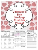 Valentine's Day No-Prep Printable Packet