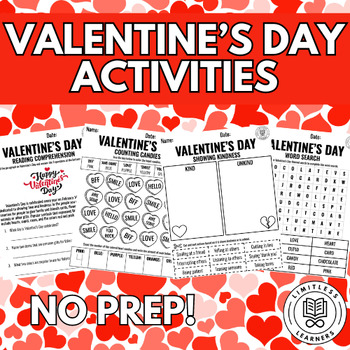 Preview of Valentine's Day No Prep Printables - Special Ed Life Skills Functional Academics